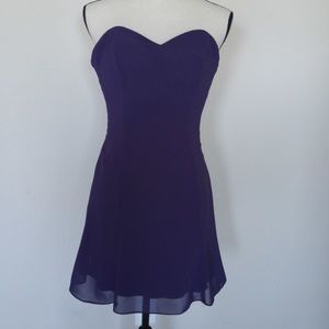 Vivian Diamond Grape  Bridesmaid Strapless Dress